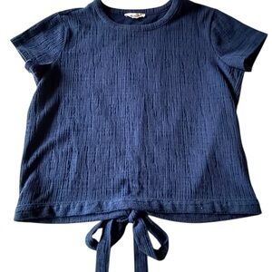 Madewell - Navy Textured Tie Blouse - XS